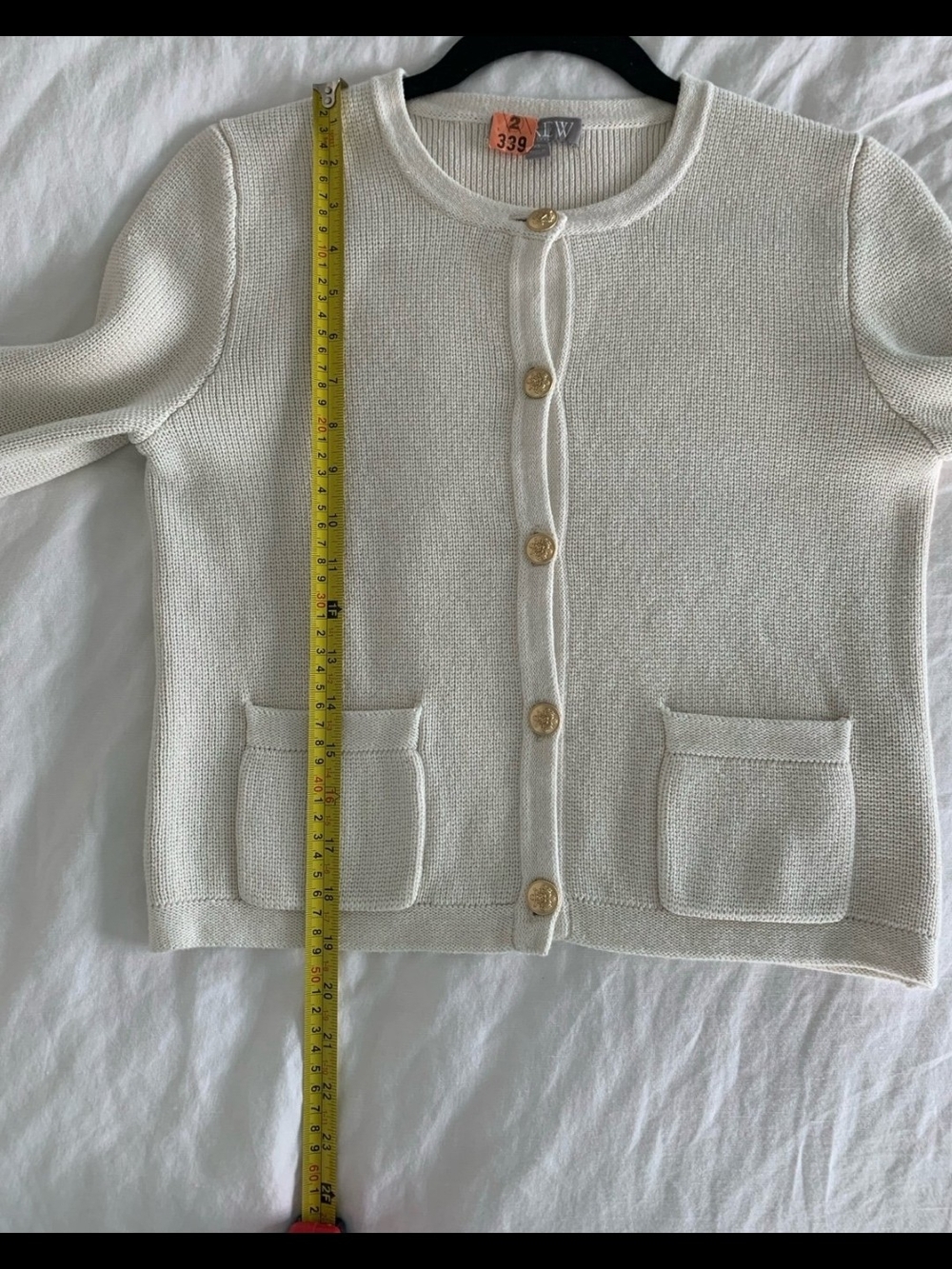 J. Crew Cream Button-Front Cropped Cardigan - Picture 6 of 6